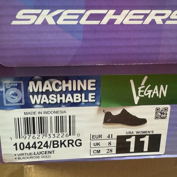 Skechers Womens Virtue Lucent Sneaker Black Size 11 M - Picture 6 of 6